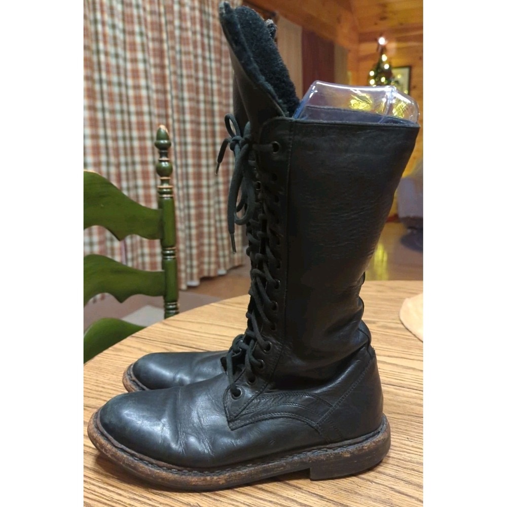 Vintage Authentic Made In Italy Sherpa Lined Burberry Combat Boots 39.5 US 9.5 - Picture 5 of 14